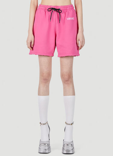 Versace Logo Print Track Shorts Pink vrs0251019