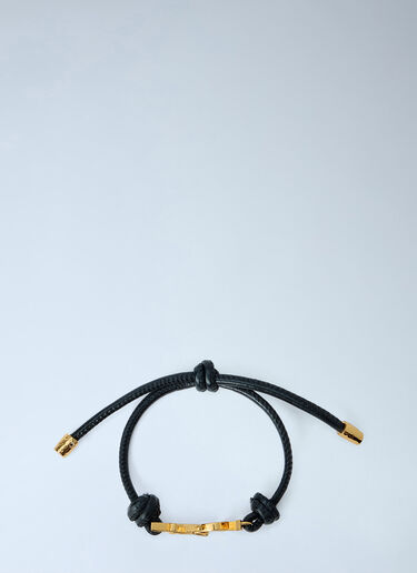 LN-CC® - Saint Laurent: Cassandre Cord Bracelet - Black Saint Laurent Cassandre Cord Bracelet Black sla0263110