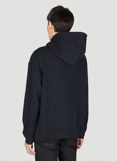 Raf Simons Destroyed Logo Patch Hooded Sweatshirt Black raf0151015