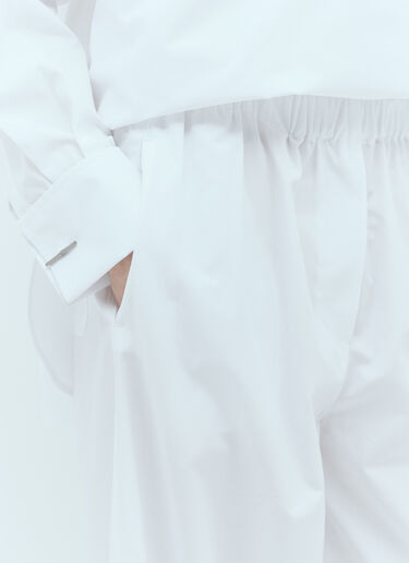 Max Mara Wide Poplin Pants White max0256014