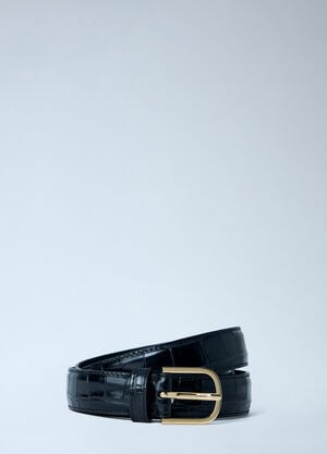 TOTEME Embossed Leather Belt Black tot0263065