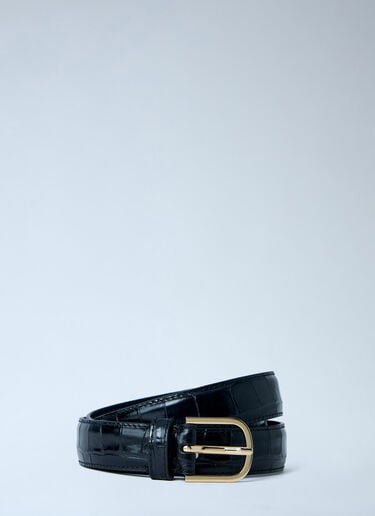 TOTEME Embossed Leather Belt Black tot0263065