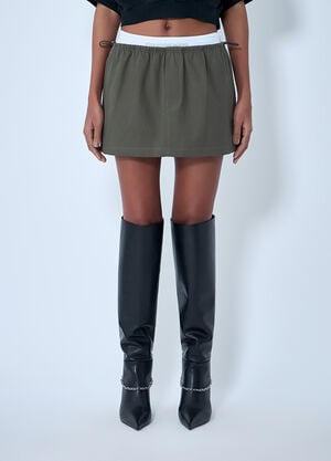 Alexander Wang Elasticated Waist Mini Skirt Green awg0263007