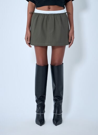 Alexander Wang Elasticated Waist Mini Skirt Green awg0263007