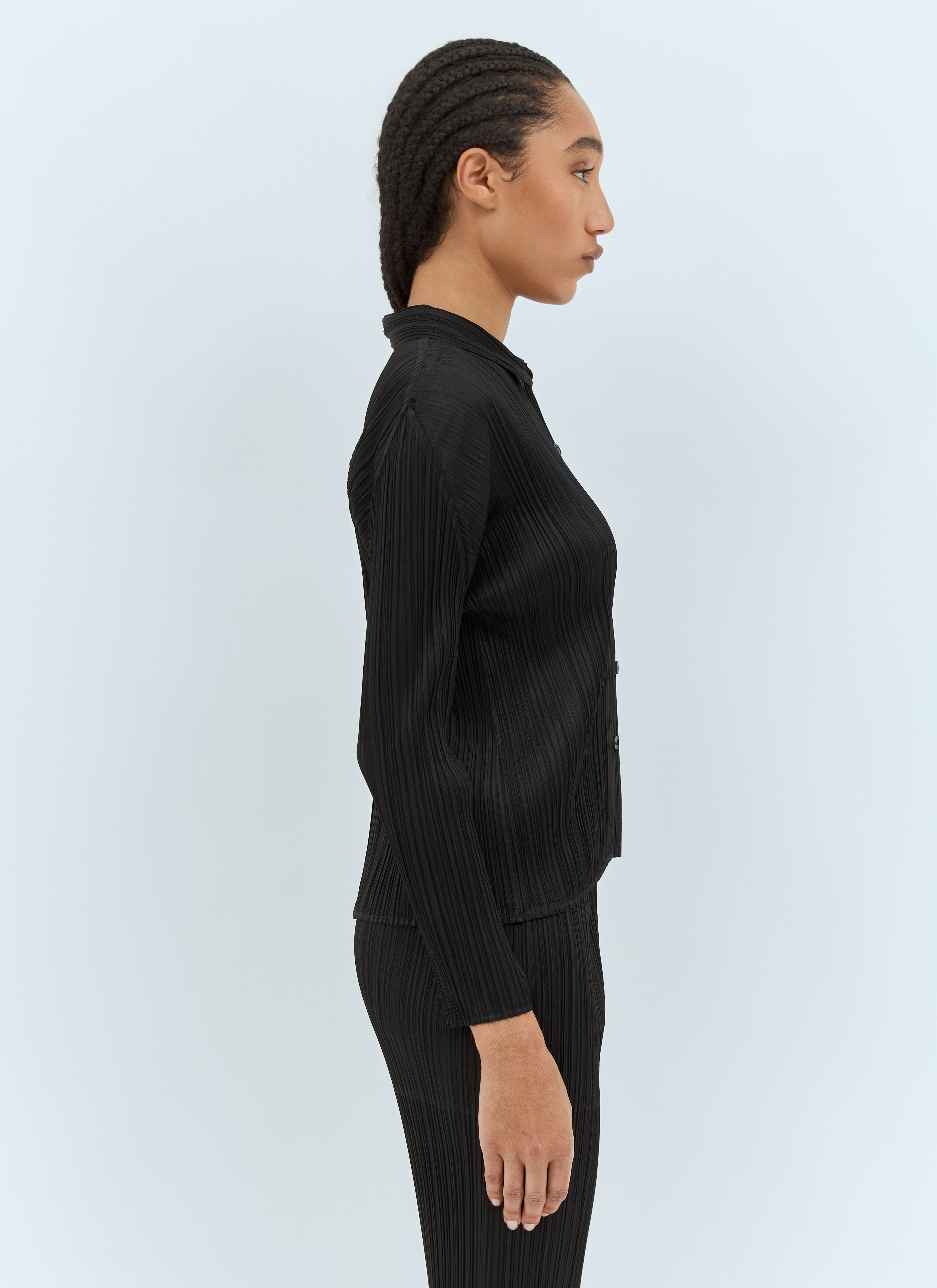 Pleats Please Issey Miyake Women's' Pleated Shirt in Black | LN-CC®