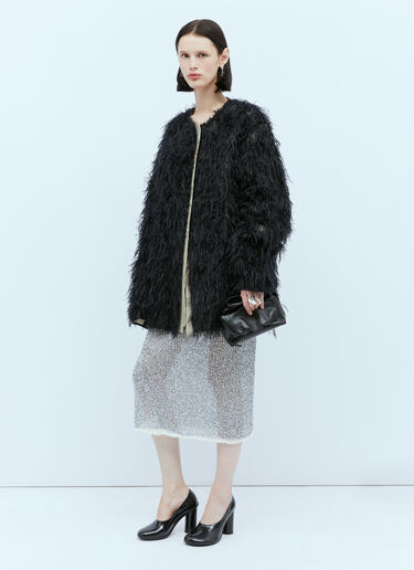 Dries Van Noten Metallic Open Knit Skirt Silver dvn0254023