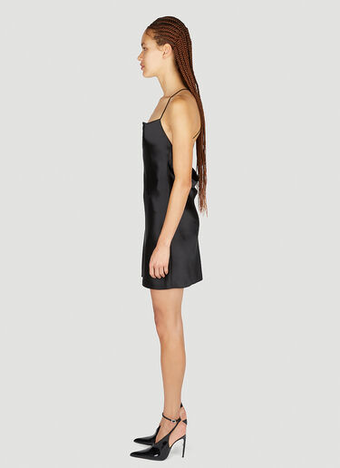 Saint Laurent 缎面迷你连衣裙 黑色 sla0251020