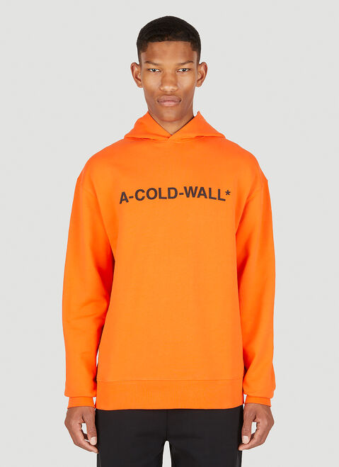 A-COLD-WALL* Essential Logo Print Hooded Sweatshirt Brown acw0149007