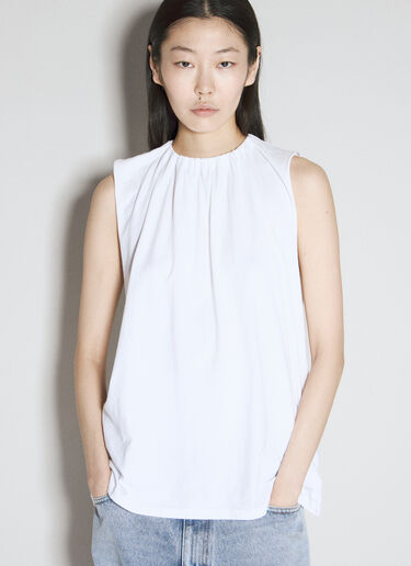 Gathered Neckline Top MM6 Maison Margiela Gathered Neckline Top White mmm0255015