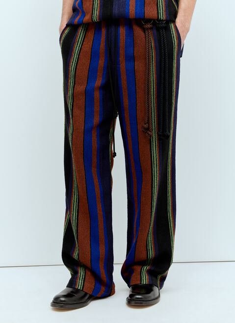 Rick Owens Striped Lounge Pants Black ric0156008