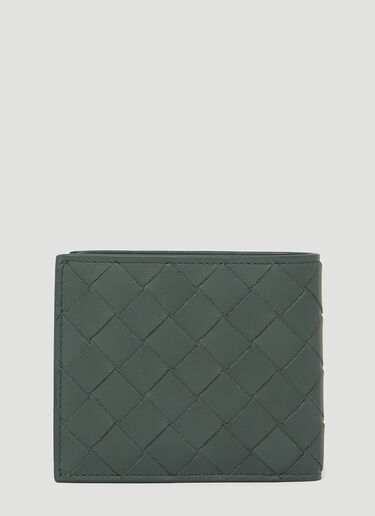 Bottega Veneta Intrecciato Bi Fold Leather Wallet Grey bov0154024