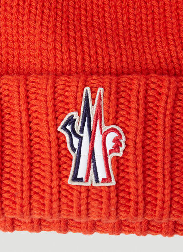 Moncler Grenoble Logo Patch Beanie Hat Red mog0153024
