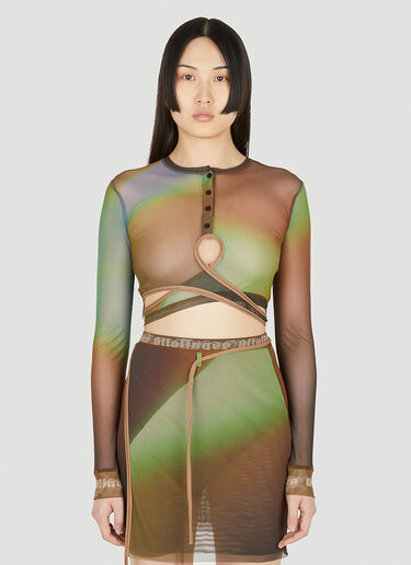 Ottolinger Fade Mesh Wrap Top Brown ott0248008