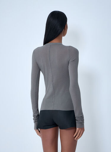 Rick Owens Ribbed Long Sleeve T-Shirt Grey ric0263014