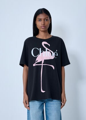 Chloé Logo Motif T-Shirt Grey chl0263042