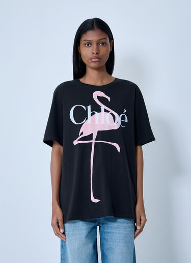 Logo Motif T-Shirt Chloé Logo Motif T-Shirt Grey chl0263042