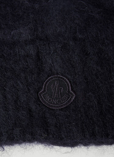 Fuzzy Knit Beanie Hat Moncler Fuzzy Knit Beanie Hat Black mon0254032