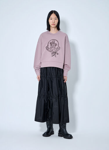 Moncler Logo Embroidered Sweatshirt Light Purple mon0265102