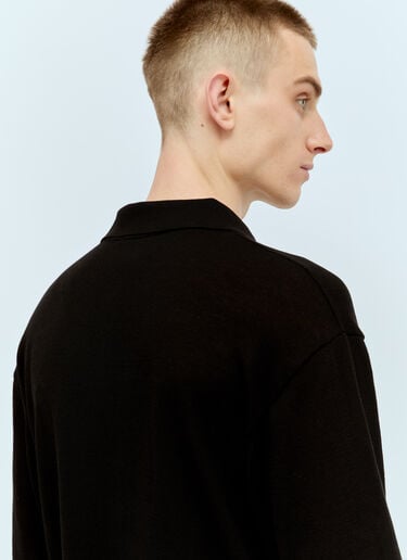 Lemaire Knit Short-Sleeve Shirt Black lem0156013