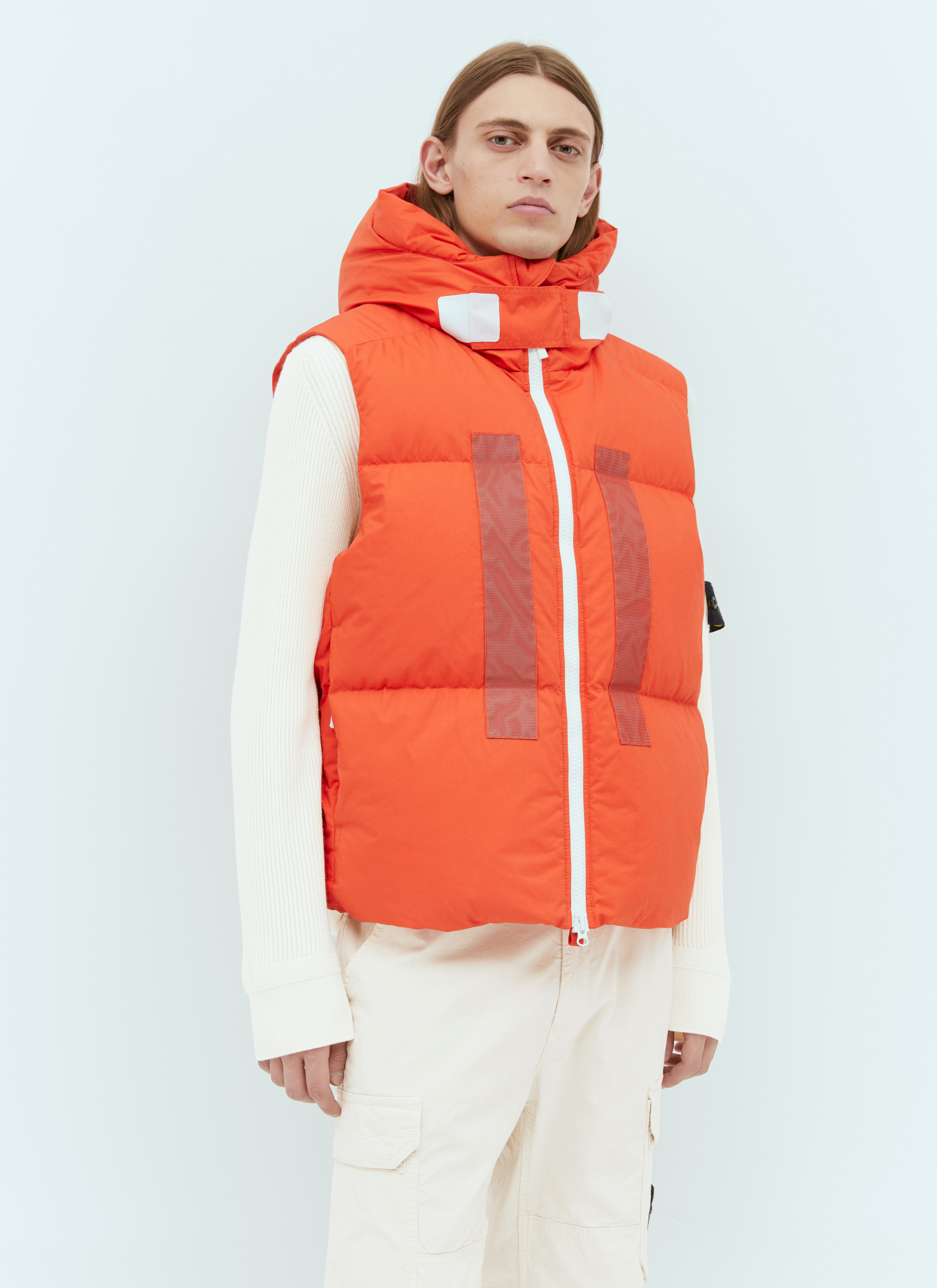 Stone Island Real Down Vest Jacket in Orange LN CC