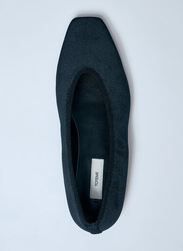 TOTEME Minimalist Velvet Ballerina Flats Black tot0259033