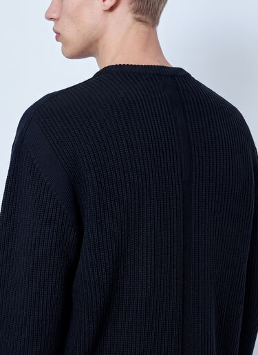 LN-CC® - Rick Owens: Fisherman Round Neck Sweater - Black Rick Owens Fisherman Round Neck Sweater Black ric0165038