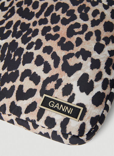 GANNI Leopard Print Laptop Case Brown gan0253063