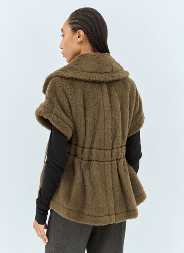 Max Mara Teddy Fabric Short Cape Green max0258019