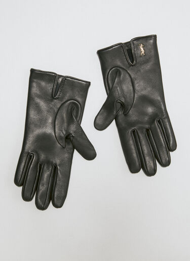 Saint Laurent Cassandre Short Gloves Black sla0253170