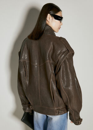 Yume Yume Oversized Leather Jacket 블랙 yum0254002