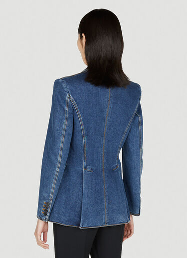 Alexander McQueen Single Breasted Denim Blazer Blue amq0251087