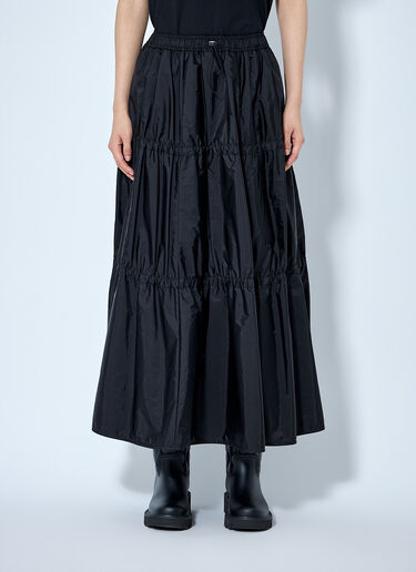 LN-CC® - Moncler: Tiered Maxi Skirt - Black Moncler Tiered Maxi Skirt Black mon0265089