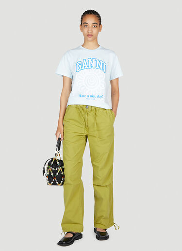 抽绳直筒裤 GANNI 抽绳直筒裤 绿色 gan0253072