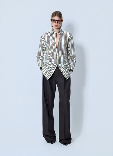 Saint Laurent Wool Chiné Pants Brown sla0260074