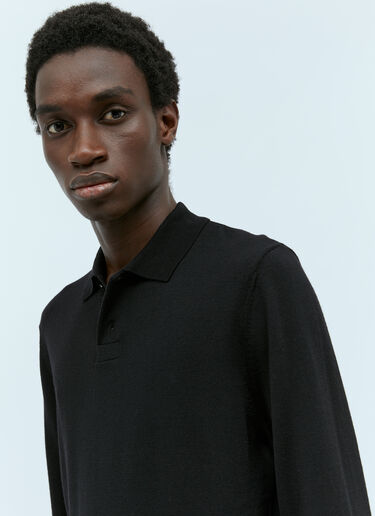 Wool Jerry Polo Sweater A.P.C. Wool Jerry Polo Sweater Black apc0155007