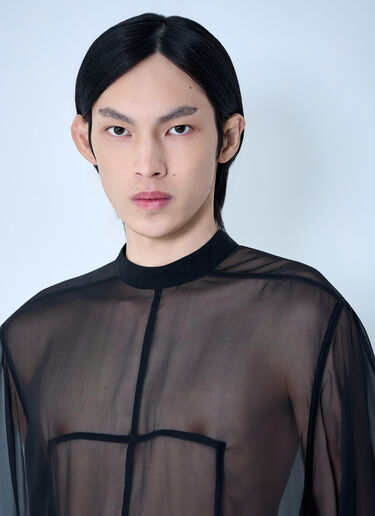 Rick Owens Sheer Panel Shirt Black ric0163006