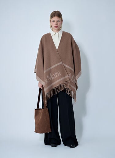 Max Mara Hilde Logo Motif Scarf Camel max0261035