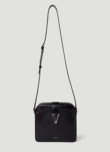 Versace V Greca Signature Crossbody Bag Black ver0150017