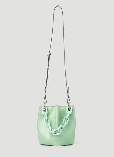 GANNI Diamond Small Bucket Bag Green gan0251105