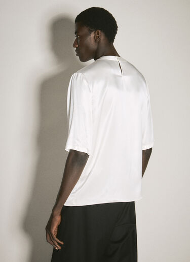 Saint Laurent Silk Satin T-Shirt White sla0156011