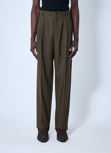 Saint Laurent Wool Tailored Pants Beige sla0159006