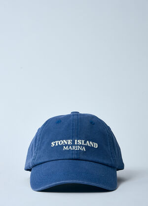 Stone Island Logo Motif Baseball Cap Blue sto0160053