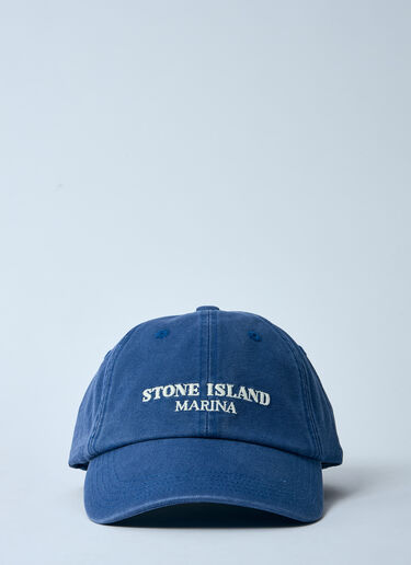 Stone Island Logo Motif Baseball Cap Blue sto0160053