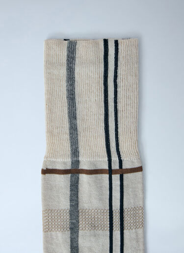 Vivienne Westwood Tartan High Socks Beige vvw0263084