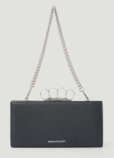Alexander McQueen Four Ring Chain Shoulder Bag Black amq0249080