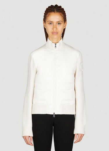 Padded Wool Cardigan Moncler Padded Wool Cardigan White mon0253037