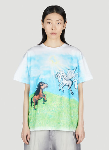 Sky High Farm Workwear Ally Bo Print T-Shirt White skh0352016