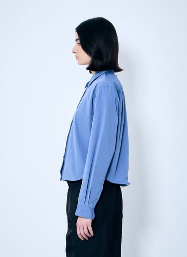 Button-Down Shirt With Wire Hem Prada Button-Down Shirt With Wire Hem Blue pra0260025