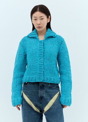 JW Anderson Chenille Cardigan Blue jwa0257012
