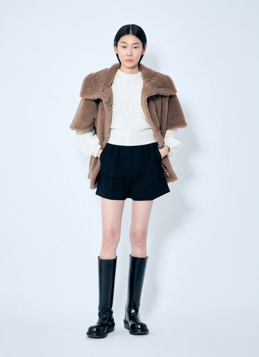 Max Mara Wool Canvas Shorts Black max0259013